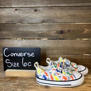Little Kids Converse CTAS Multicolor Shark Print Sneakers Shoes Size 6 C‎ GUC